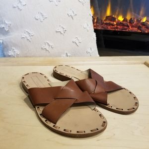 Michael Kors - Brown - Leather - Slip On - Sandals - SZ 6.5